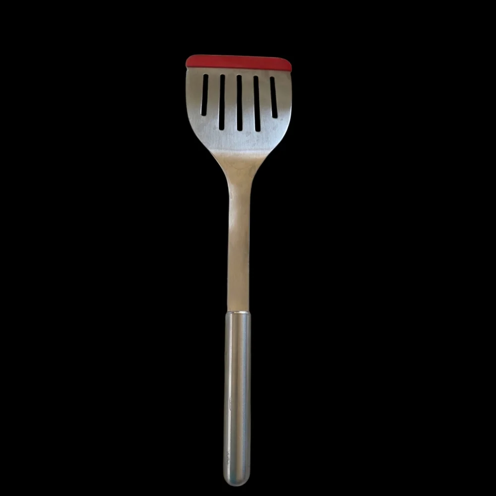 Stainless Steel Spatula with Red Silicone Edge
